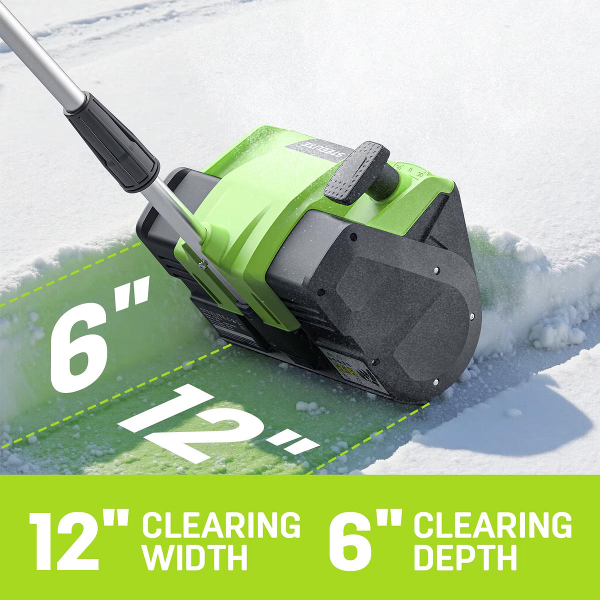 21V Cordless Snow Shovel with 4.0Ah Battery, 12-Inch Width for Snow Removal Tasks