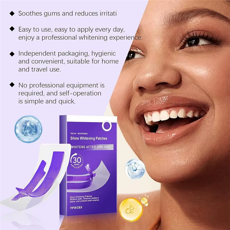 B50C Professional Teeth Whitening Strips 7PCS- Purple Non-Sensitive Whitening Patches